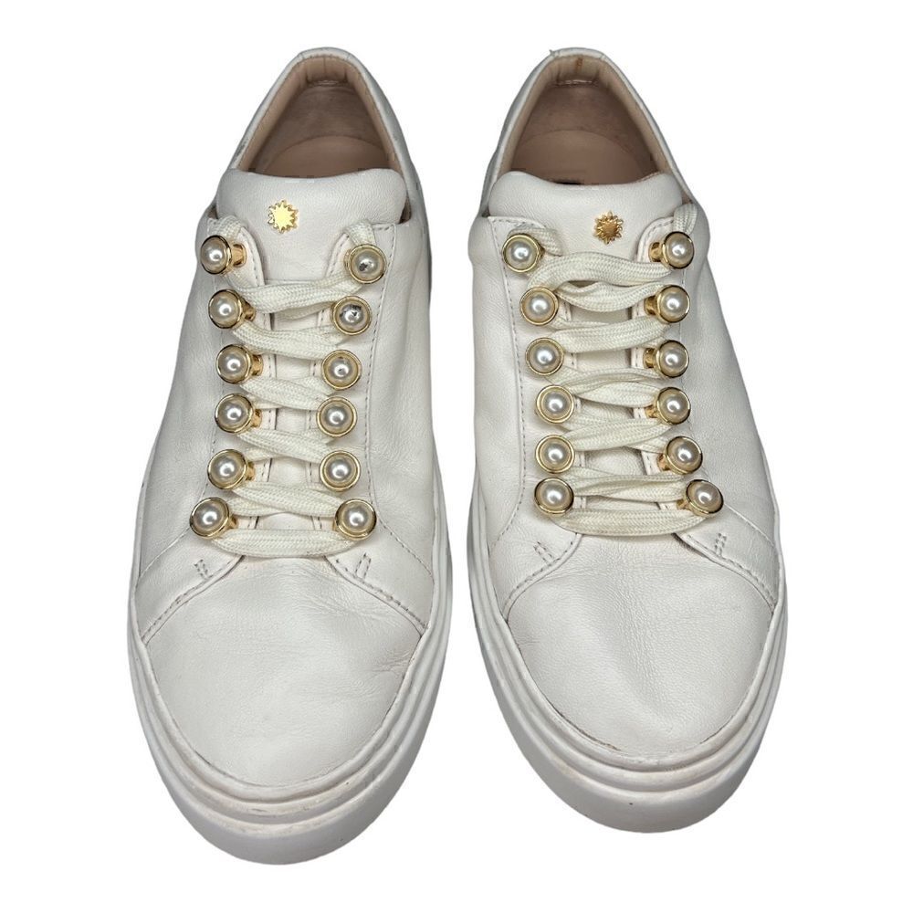 STUART WEITZMAN Women’s Excelsa Cream Leather Sneaker Size 5.5